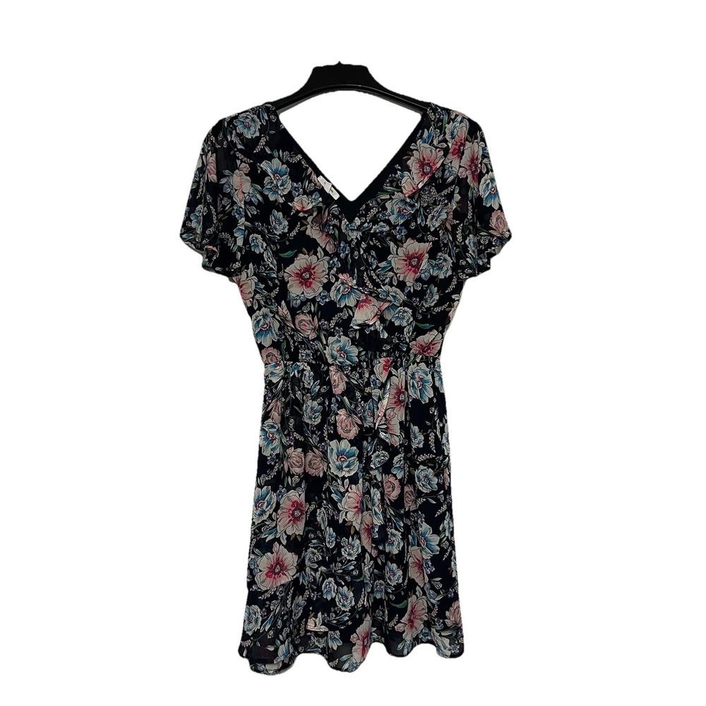 MAURICES Black Floral Dress Women's Junior's Size Medium MSRP $44 Ruffle Short